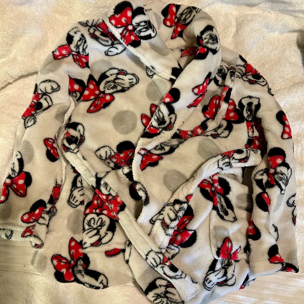 Disney Red and Black Minnie Mouse Plush Robe
